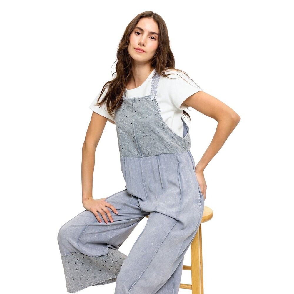 26367 GG Yak & Yeti Boho Patchwork Overall Razor Cut Lace Various Sizes - Picture 3 of 3